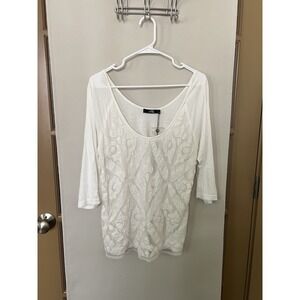 Buckle White Embroidered Blouse